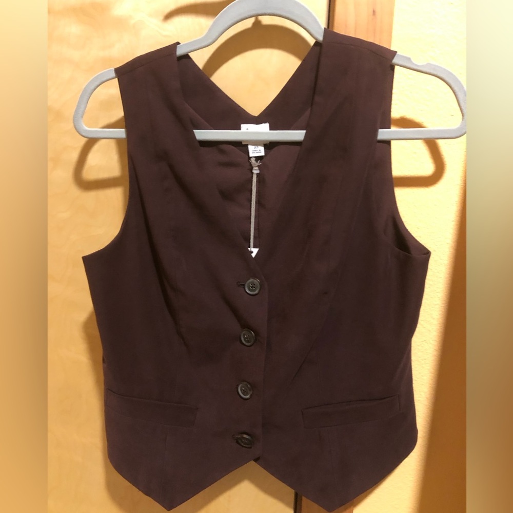 A New Day Brown Button Down Vest size XS